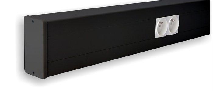 Wandgoten PVC dubbele diepte antracietgrijs