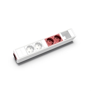 CUBO 2 stopcontacten SCHUKO +2 rode+1 leeg 45x45 : Klik op de afbeelding om de productdetails te bekijken