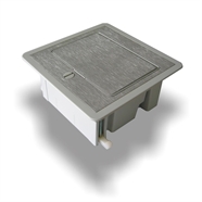 Vloerdoos 1 contactdoos SCHUKO + 1 leeg 45x45  : Klik op de afbeelding om de productdetails te bekijken