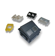 Plastron 45x45 incliné pour 2 connecteurs RJ45  : cliquez sur l’image pour voir les détails du produit