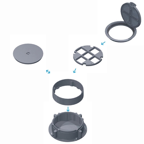 Ronde inbouwvloerdoos LEEG uitrustbaar