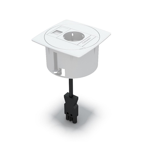 UNIT stopcontact SCHUKO + houder voor 1 RJ45