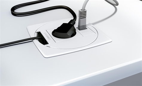 UNIT stopcontact SCHUKO + houder voor 1 RJ45