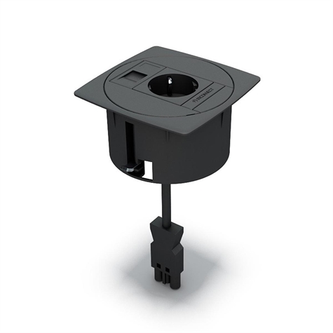 UNIT stopcontact SCHUKO + houder voor 1 RJ45