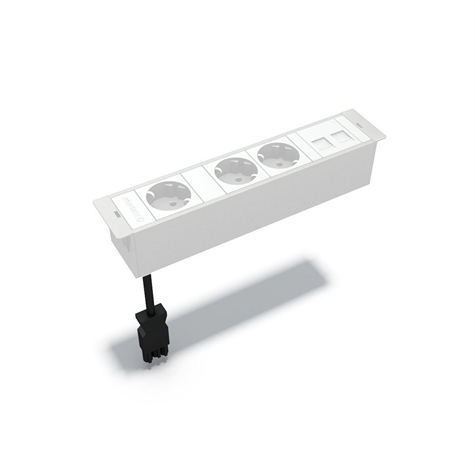 MBOX 3 stopc.SCHUKO + houder voor 2 RJ45 