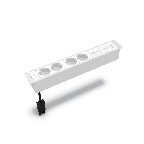 MBOX 4 stopc.SCHUKO + houders voor 4 RJ45 