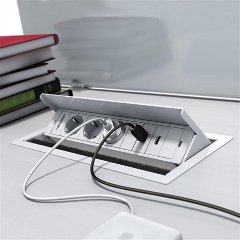 MBOX 2 stopc.SCHUKO +2 rode+houders voor 4 RJ45