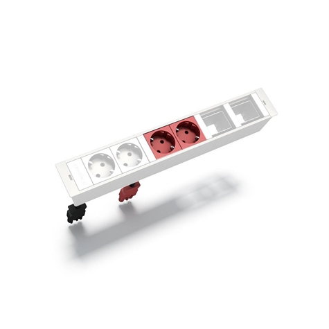 MBOX 2 PC SCHUKO+2 rouges+2 vides 45x45