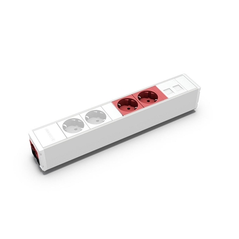 CUBO 2 PC SCHUKO + 2 rouges+support pour 2RJ45 