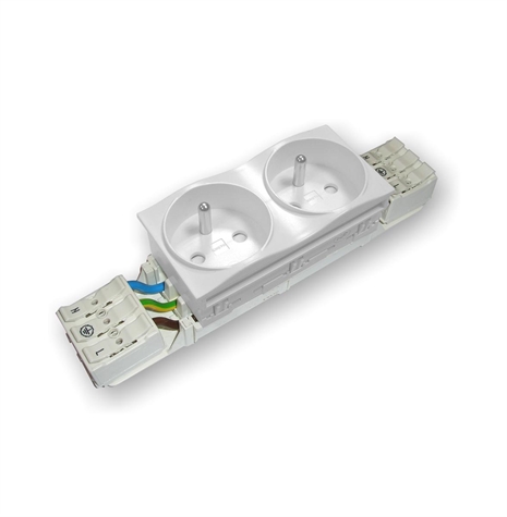 Dubbele contactdoos NF 10-16A 250V 