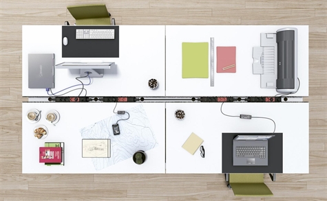 CUBO 3 PC SCHUKO+support pour 2RJ45+support bureau