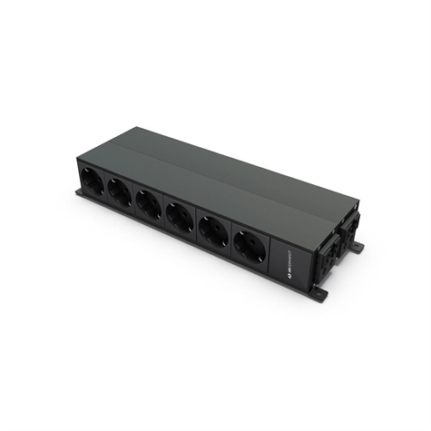 PDC 6 zwarte stopcontacten SCHUKO + 6 rode