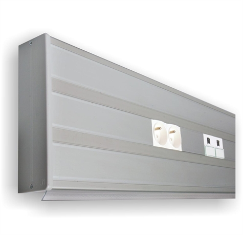 Goulotte murale ALUMINIUM 190x54 CLIPSAGE 45 Lg.2M