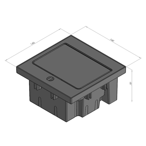 Uitrustbare lege vloerdoos voor 2 modules 45x45 