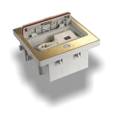 Vloerdoos 1 NF contactdoos + 1 leeg 45x45 