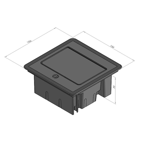 Uitrustbare lege vloerdoos voor 2 modules 45x45 