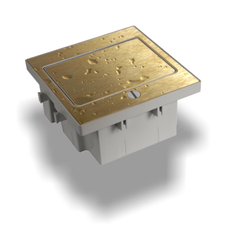 Vloerdoos 1 contactdoos SCHUKO + 1 leeg 45x45 