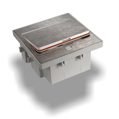 Prise de sol 1 prise SCHUKO + 1 vide 45x45