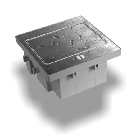 Prise de sol 1 prise SCHUKO + 1 vide 45x45