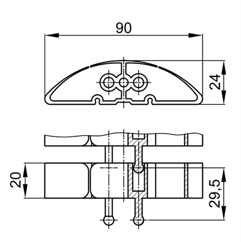 Platte kabelbegeleiding voor de vloer 