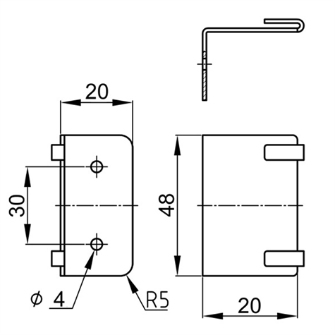 Houder voor vertikale bevestiging onder meubel